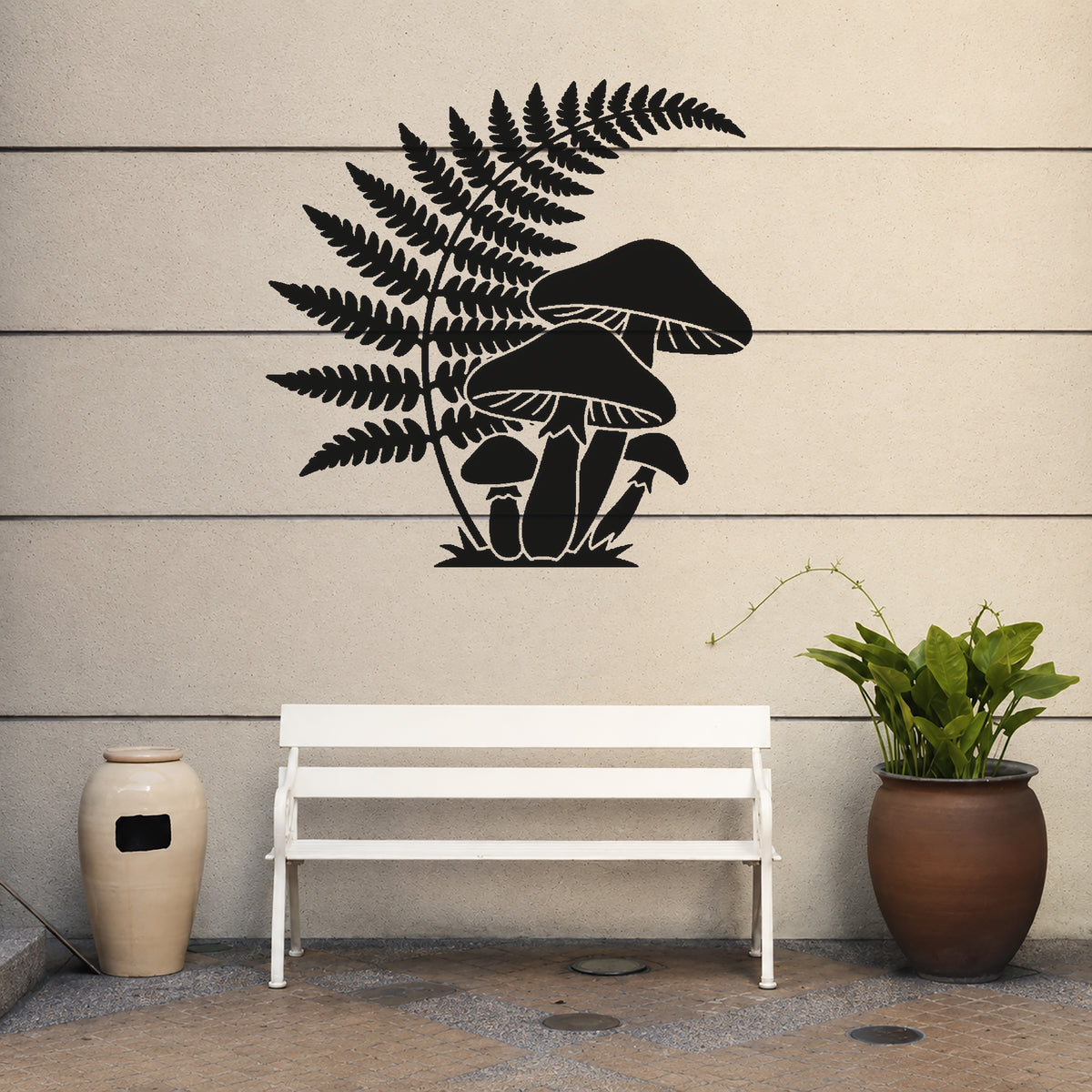 Mushroom Cluster Woodland Ferns Stencil for Art, Home Decor & DIY Crafts Template