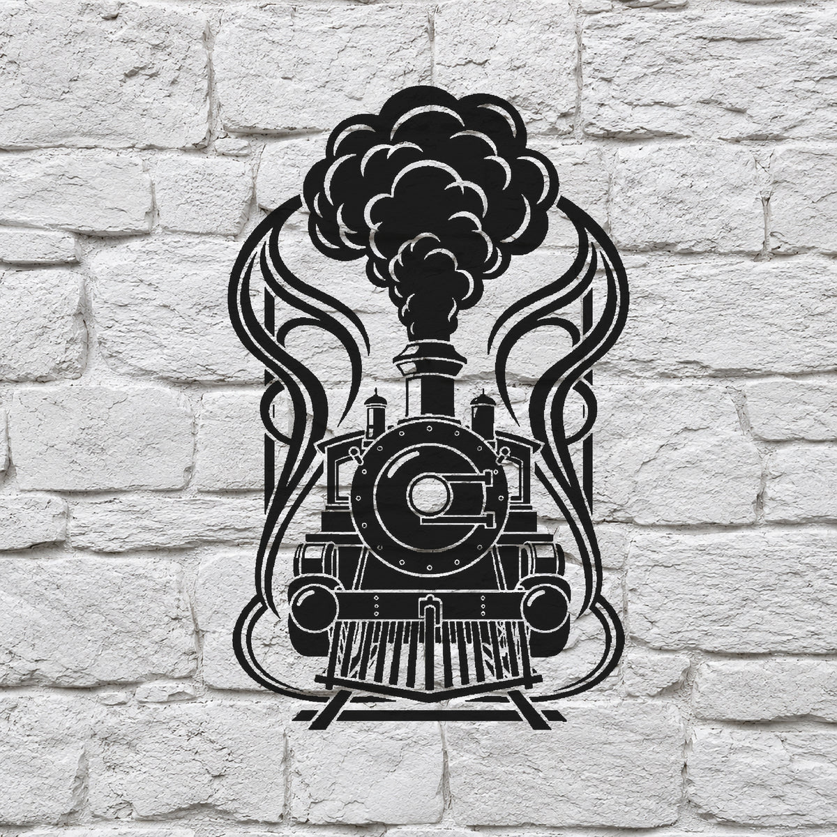 Old Steam Locomotive Stencil for Art, Home Decor, DIY Crafts, Unique Gifts Template