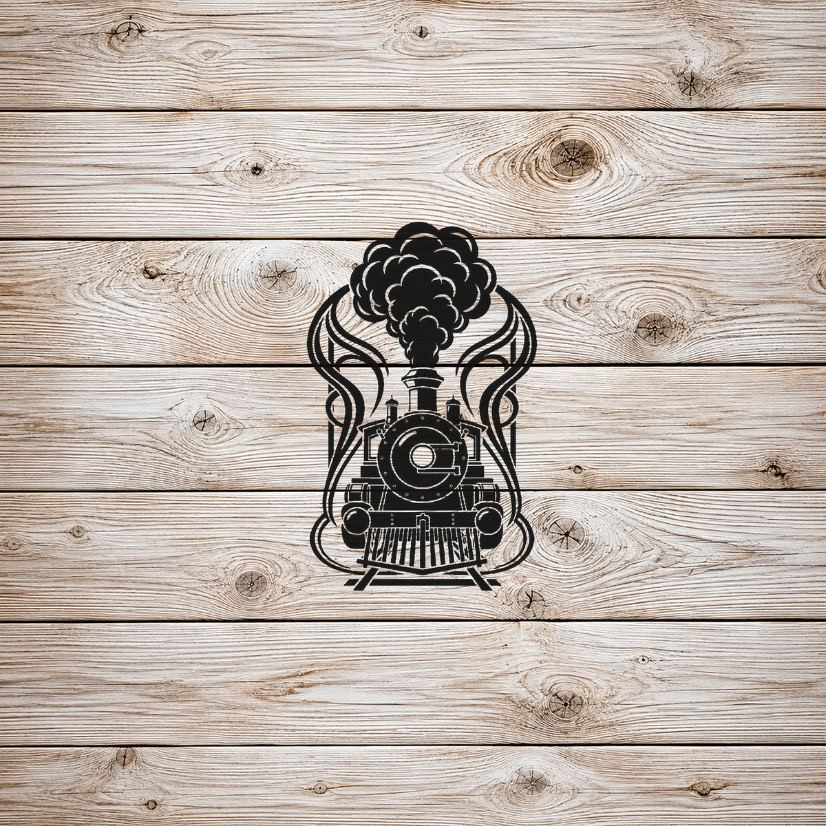 Old Steam Locomotive Stencil for Art, Home Decor, DIY Crafts, Unique Gifts Template
