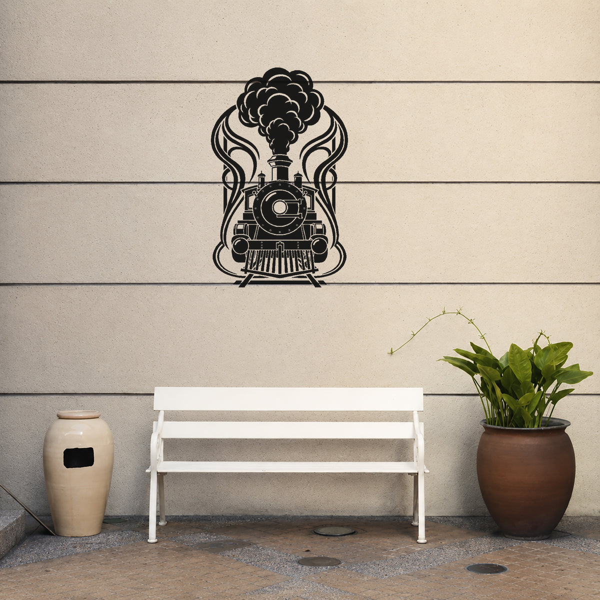 Old Steam Locomotive Stencil for Art, Home Decor, DIY Crafts, Unique Gifts Template