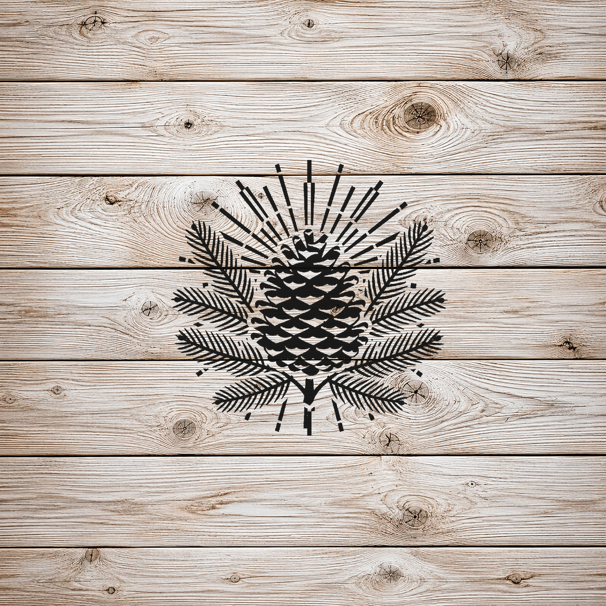 Pine Cone and Evergreen Branches Reusable Mylar Stencil for Art and DIY Crafts Template