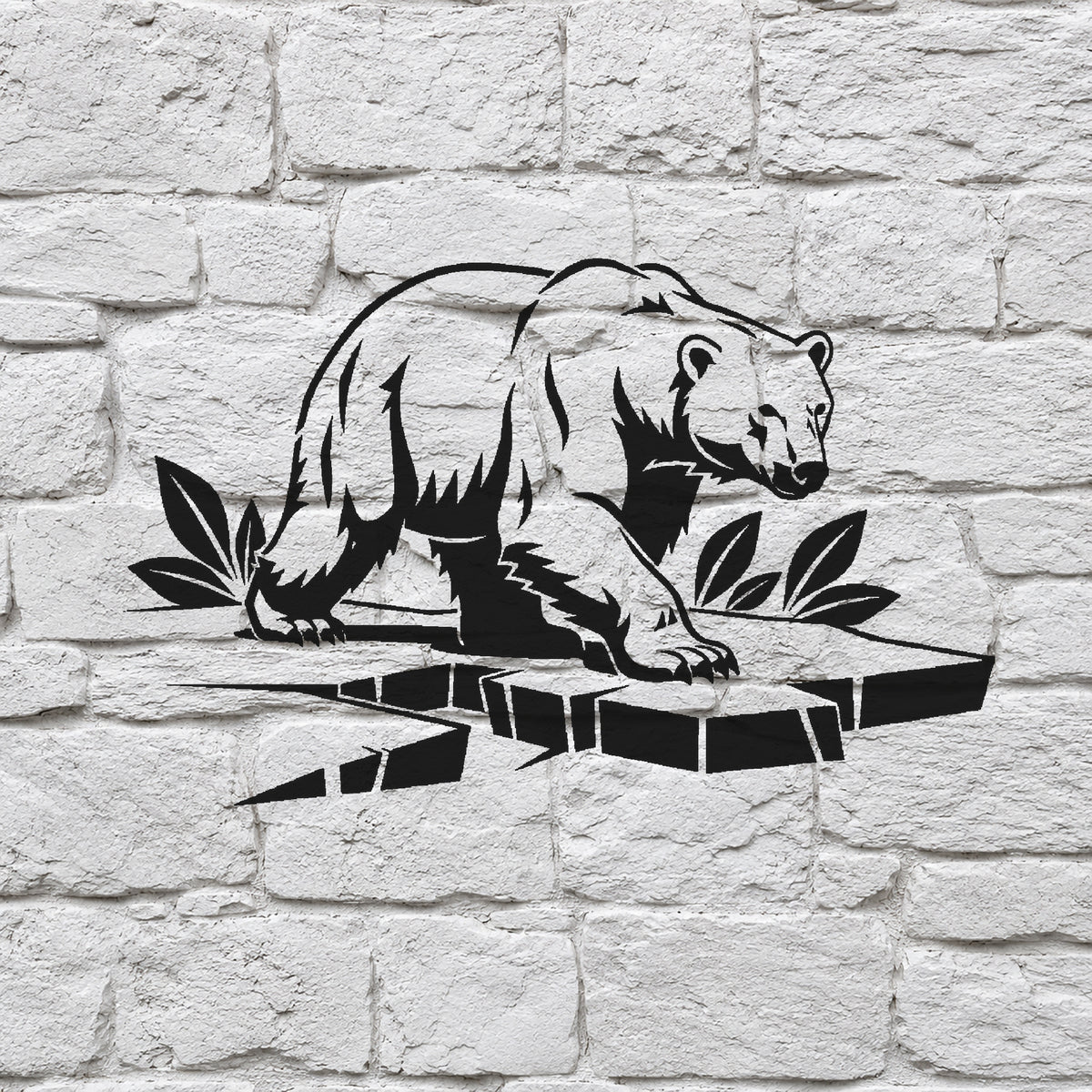 Polar Bear Walking Across Broken Ice Stencil for Art, Home Decor & DIY Crafts Template