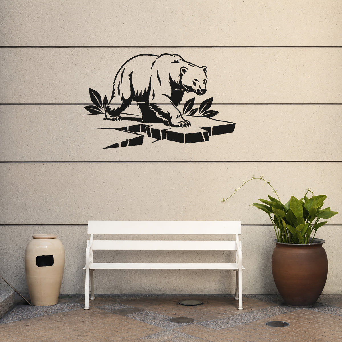 Polar Bear Walking Across Broken Ice Stencil for Art, Home Decor & DIY Crafts Template