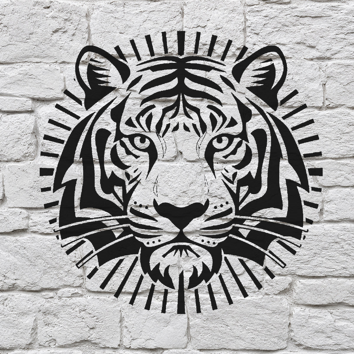 Powerful Bengal Tiger Head Stencil for Art, Home Decor, and DIY Crafts Template