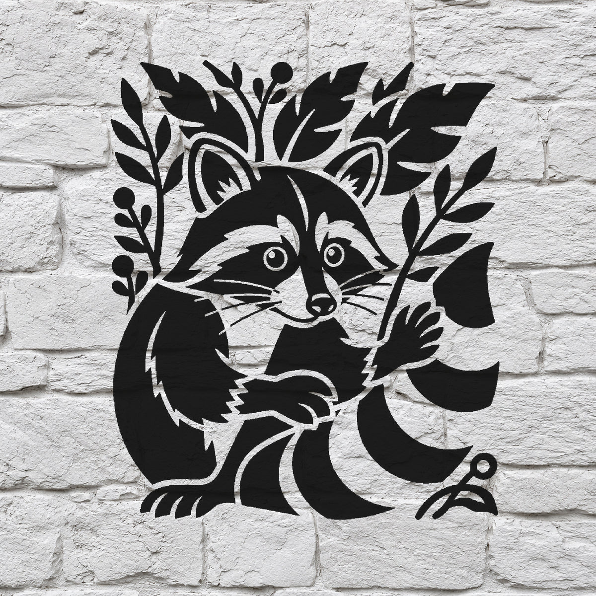 Raccoon Peeking Stencil for DIY Crafts and Home Decor Template