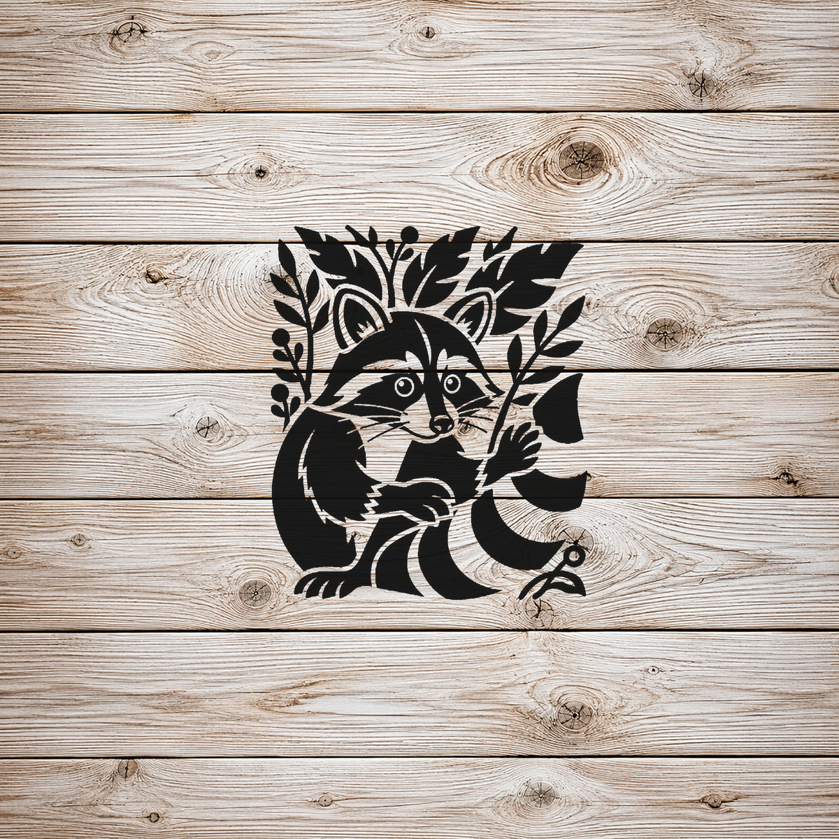 Raccoon Peeking Stencil for DIY Crafts and Home Decor Template