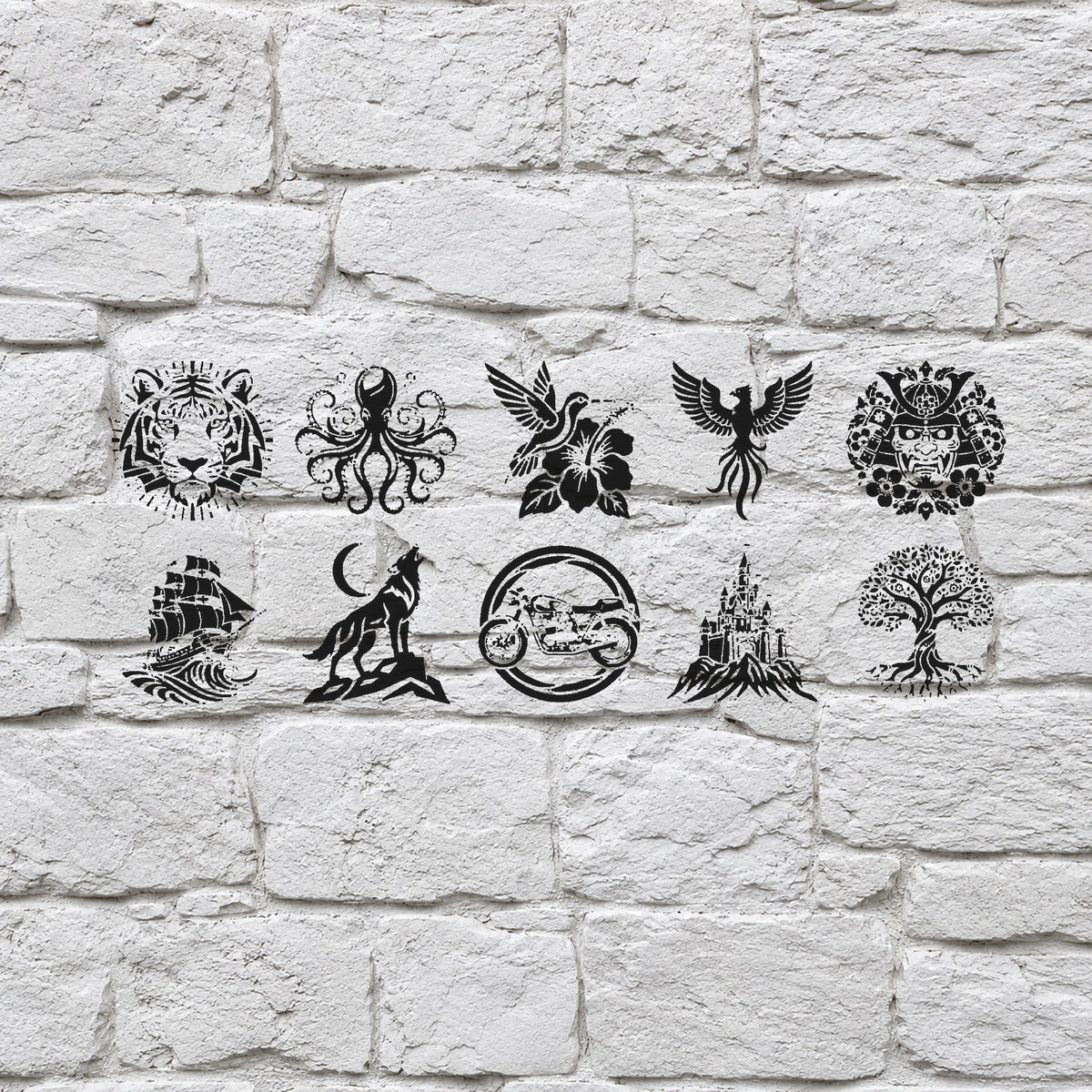 Random 10 Contact Sheet Reusable Mylar Stencil for Art, Home Decor, DIY Crafts Template