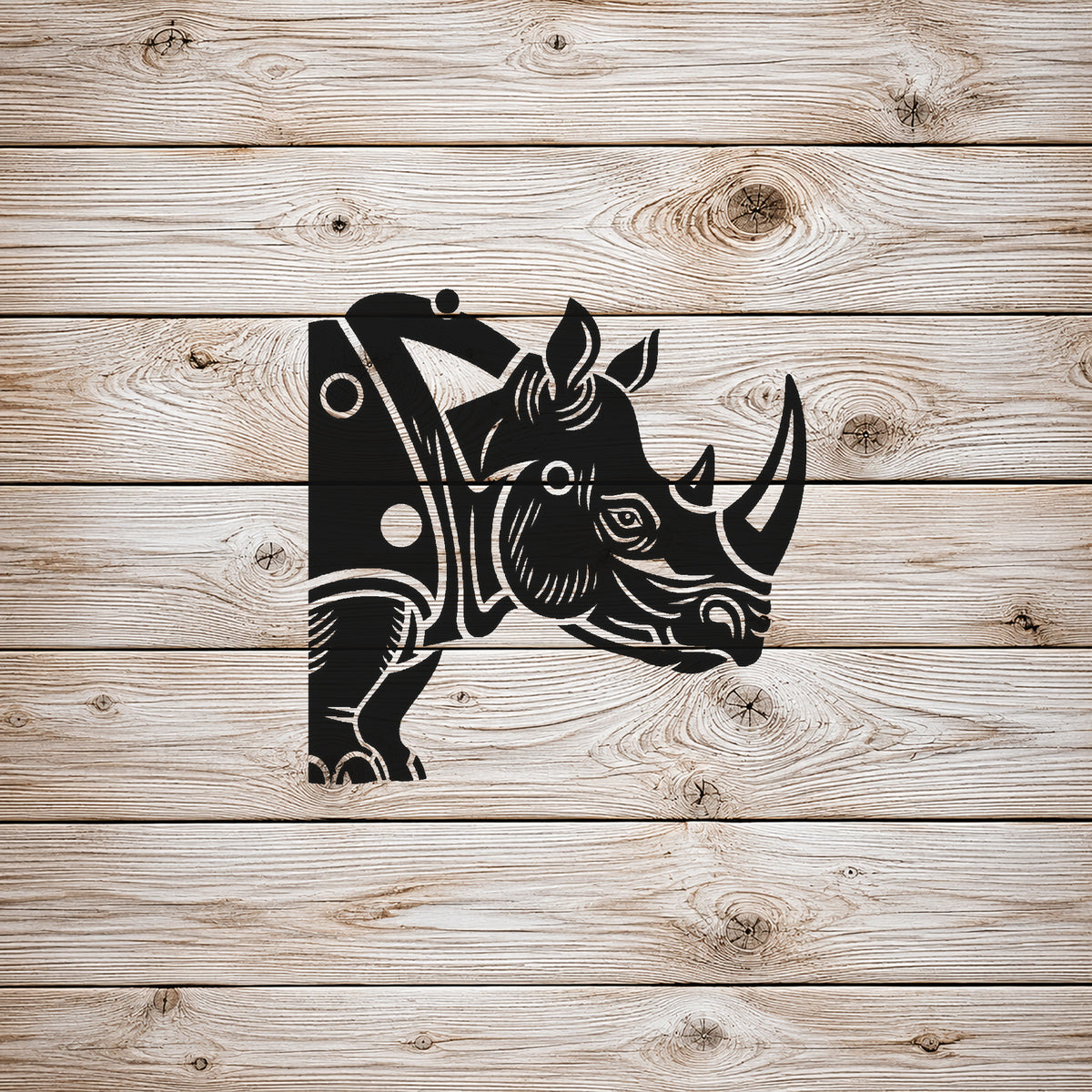 Rhinoceros Side Profile Stencil for Art, Home Decor & DIY Crafts Template