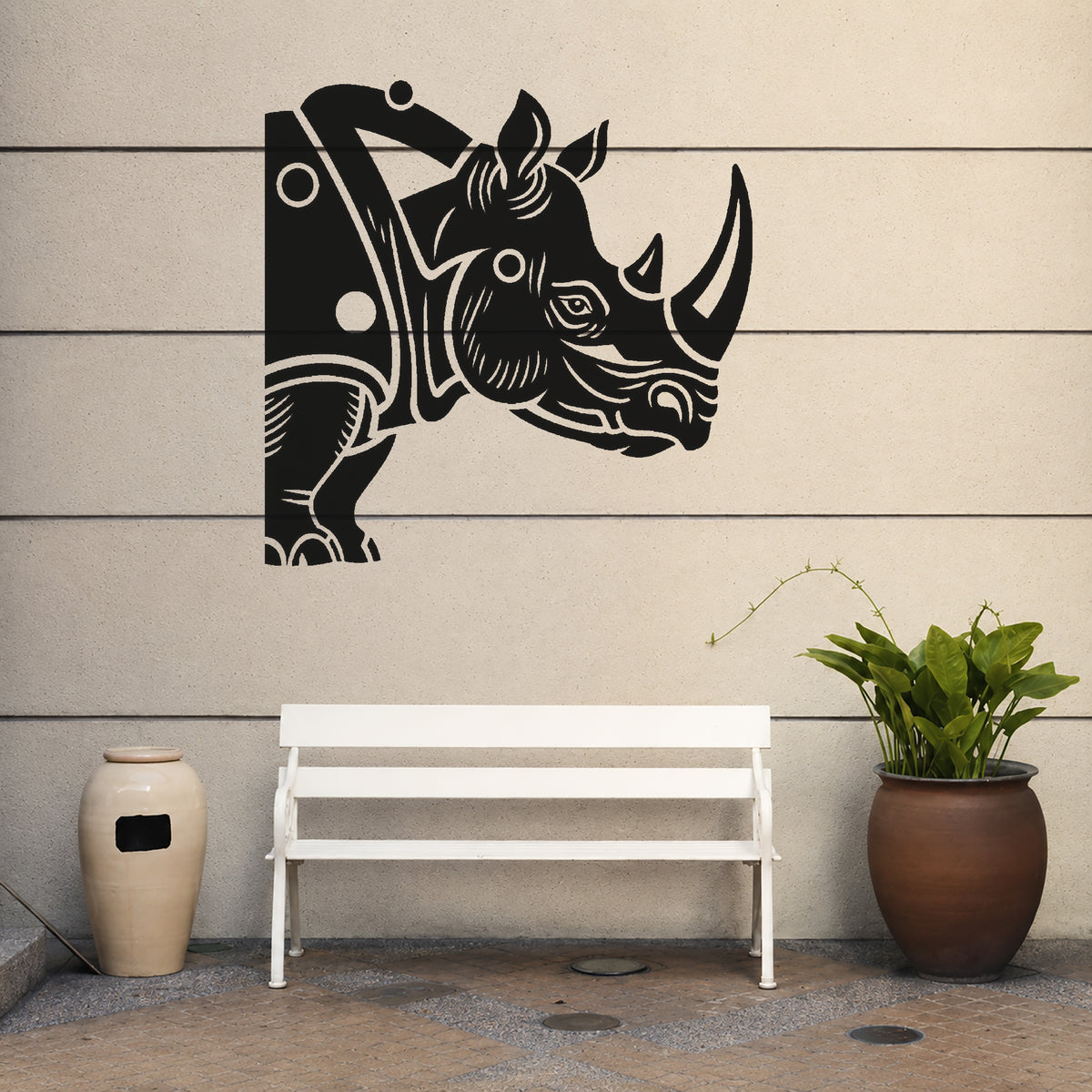 Rhinoceros Side Profile Stencil for Art, Home Decor & DIY Crafts Template