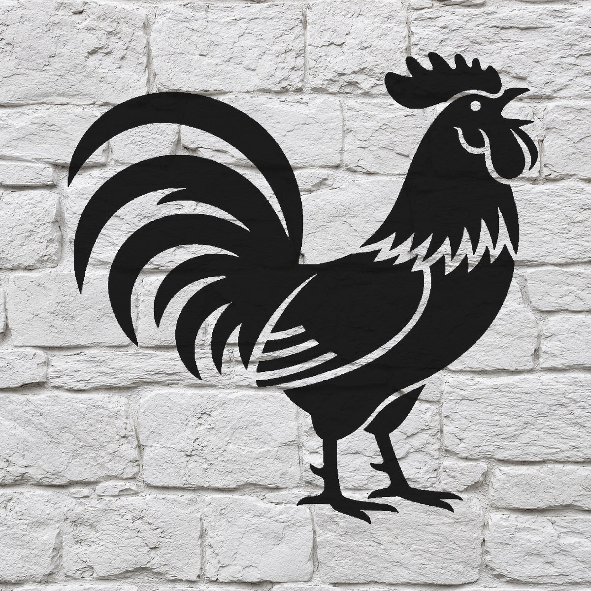 Rooster Crowing Minimal Iconic Reusable Mylar Stencil for Art and DIY Crafts Template