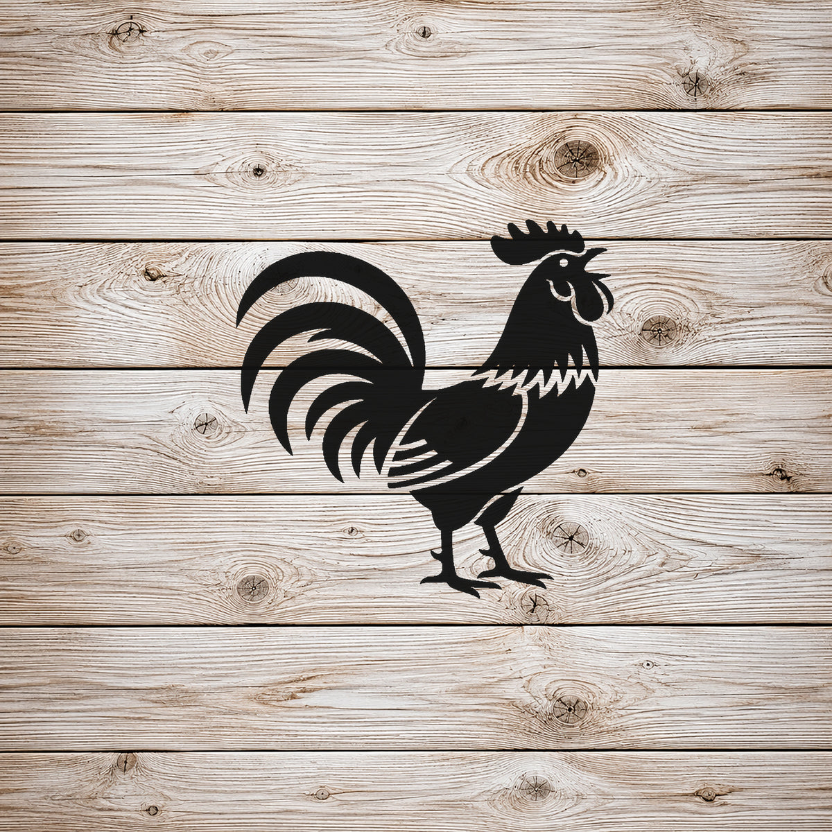 Rooster Crowing Minimal Iconic Reusable Mylar Stencil for Art and DIY Crafts Template