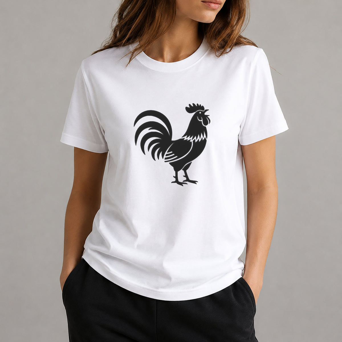 Rooster Crowing Minimal Iconic Reusable Mylar Stencil for Art and DIY Crafts Template