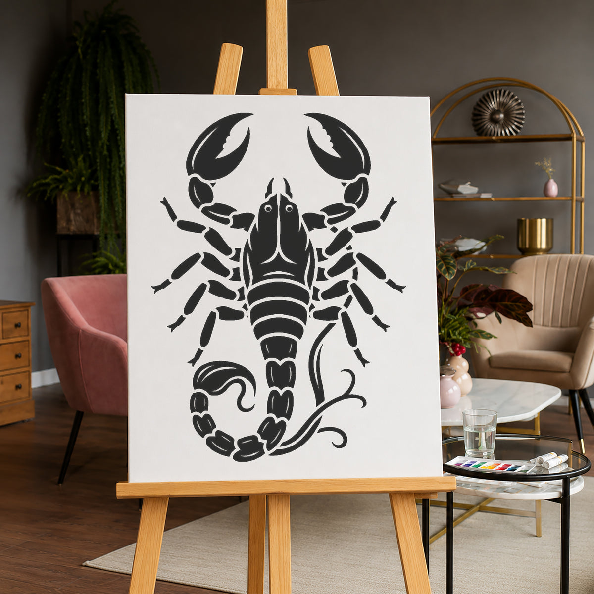 Scorpion Front View Stencil for Art, Home Decor, DIY Crafts & Unique Gifts Template