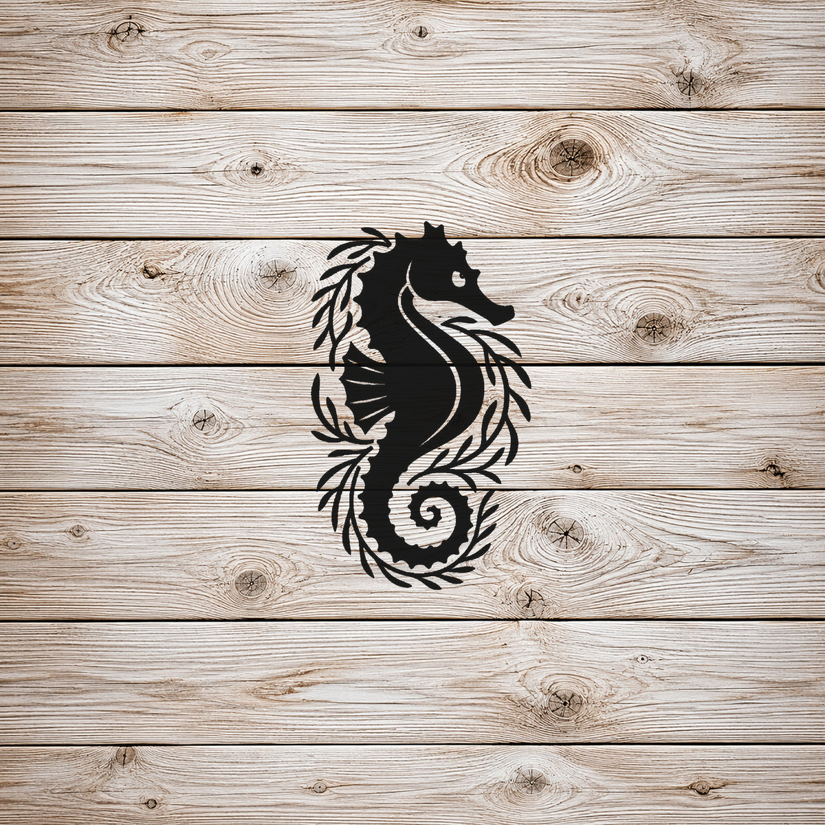 Seahorse and Seaweed Reusable Mylar Stencil for Art and DIY Crafts Template