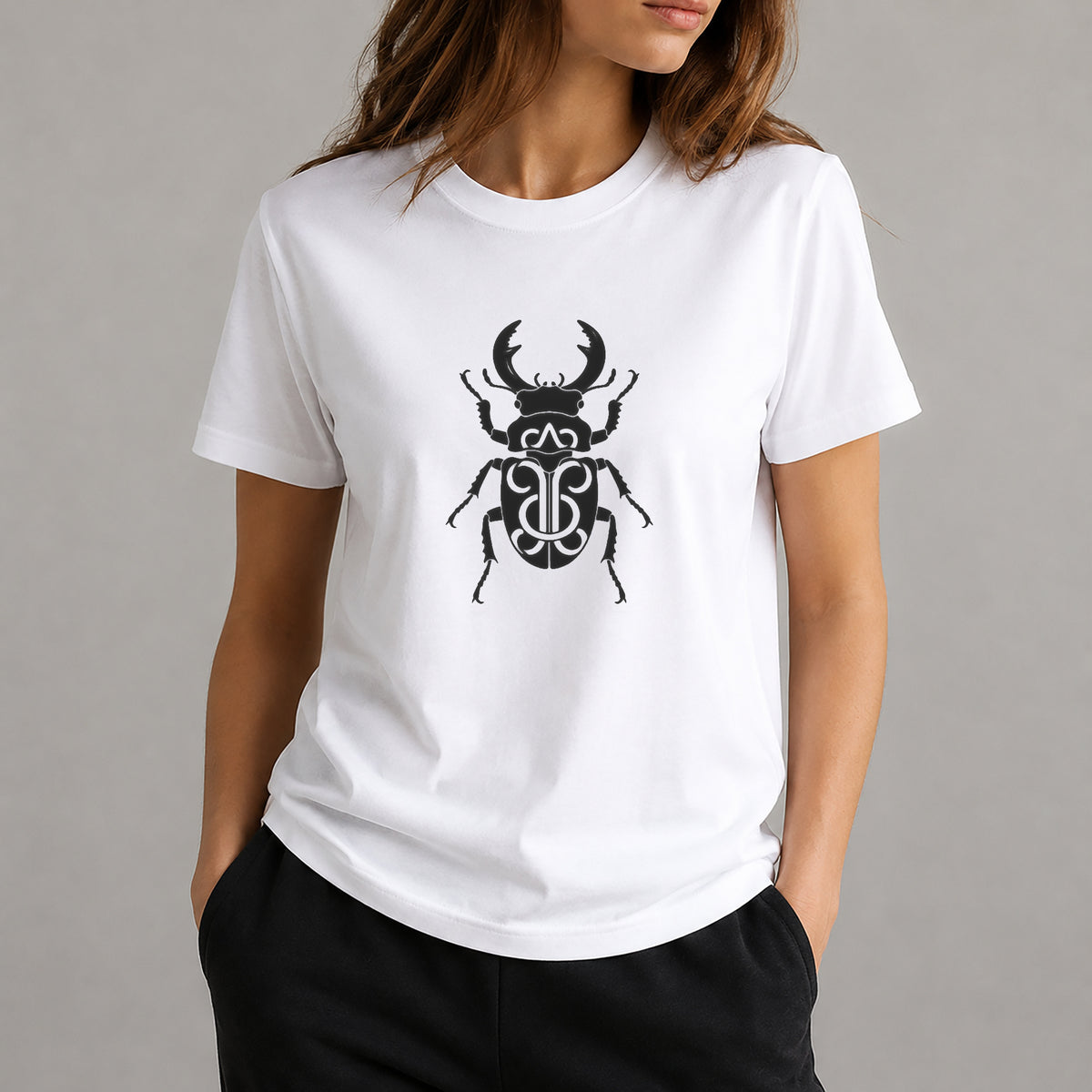 Stag Beetle Ornamental Shell Stencil for Art, Home Decor, DIY Crafts, Unique Gifts Template