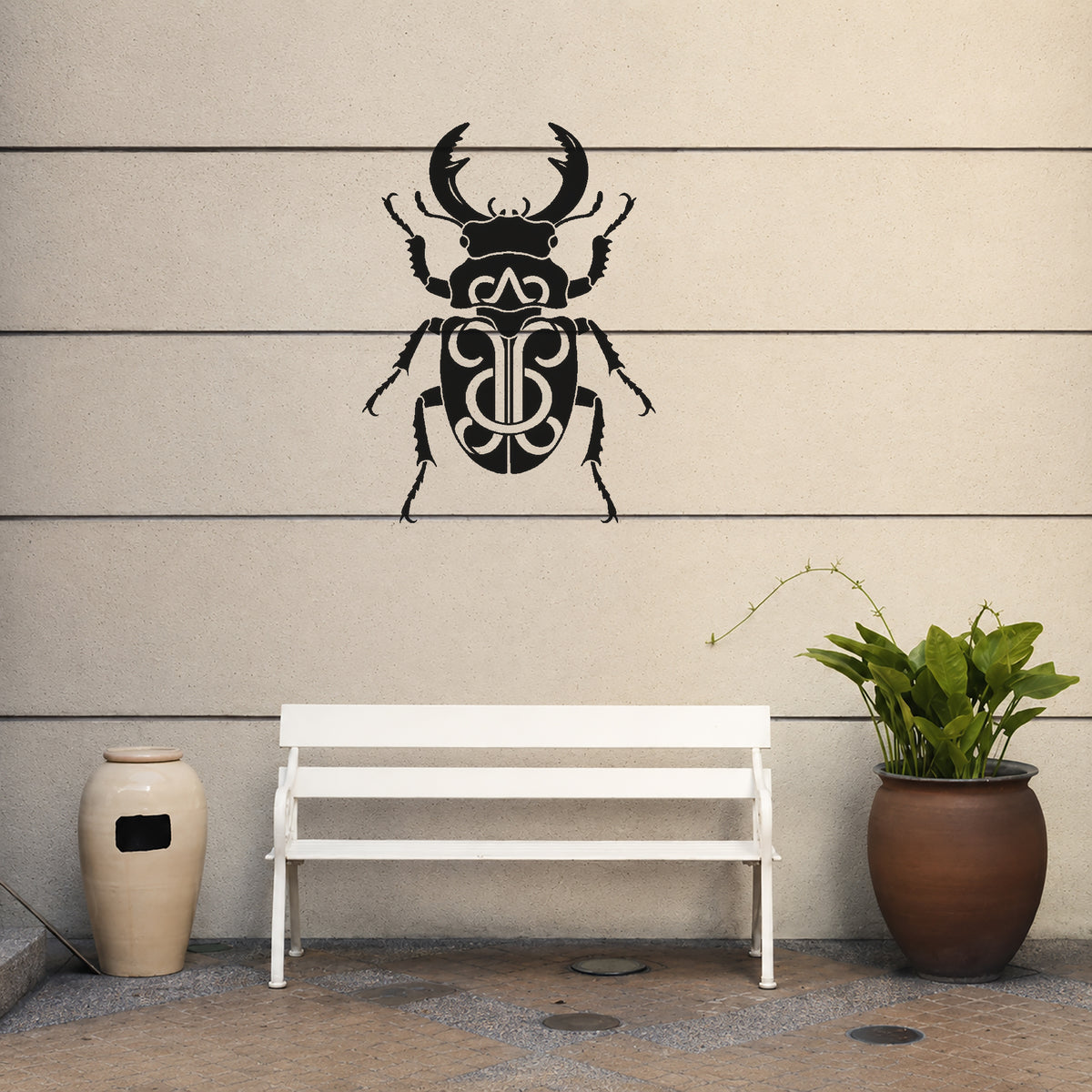 Stag Beetle Ornamental Shell Stencil for Art, Home Decor, DIY Crafts, Unique Gifts Template