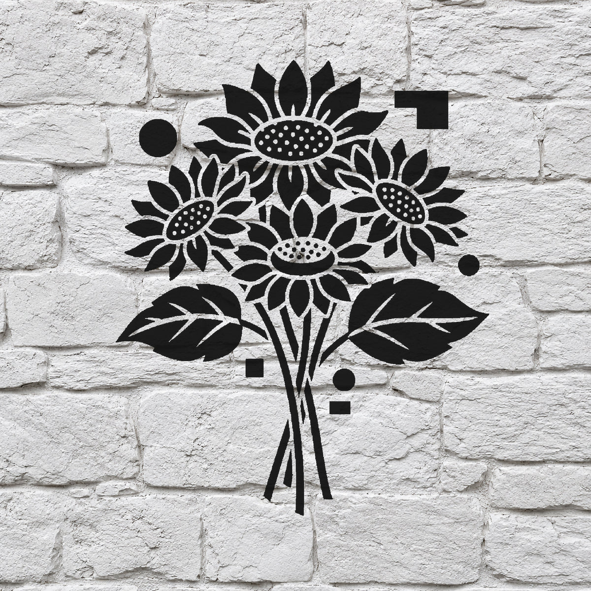 Sunflower Bouquet Stencil for Art, Home Decor & DIY Crafts Template