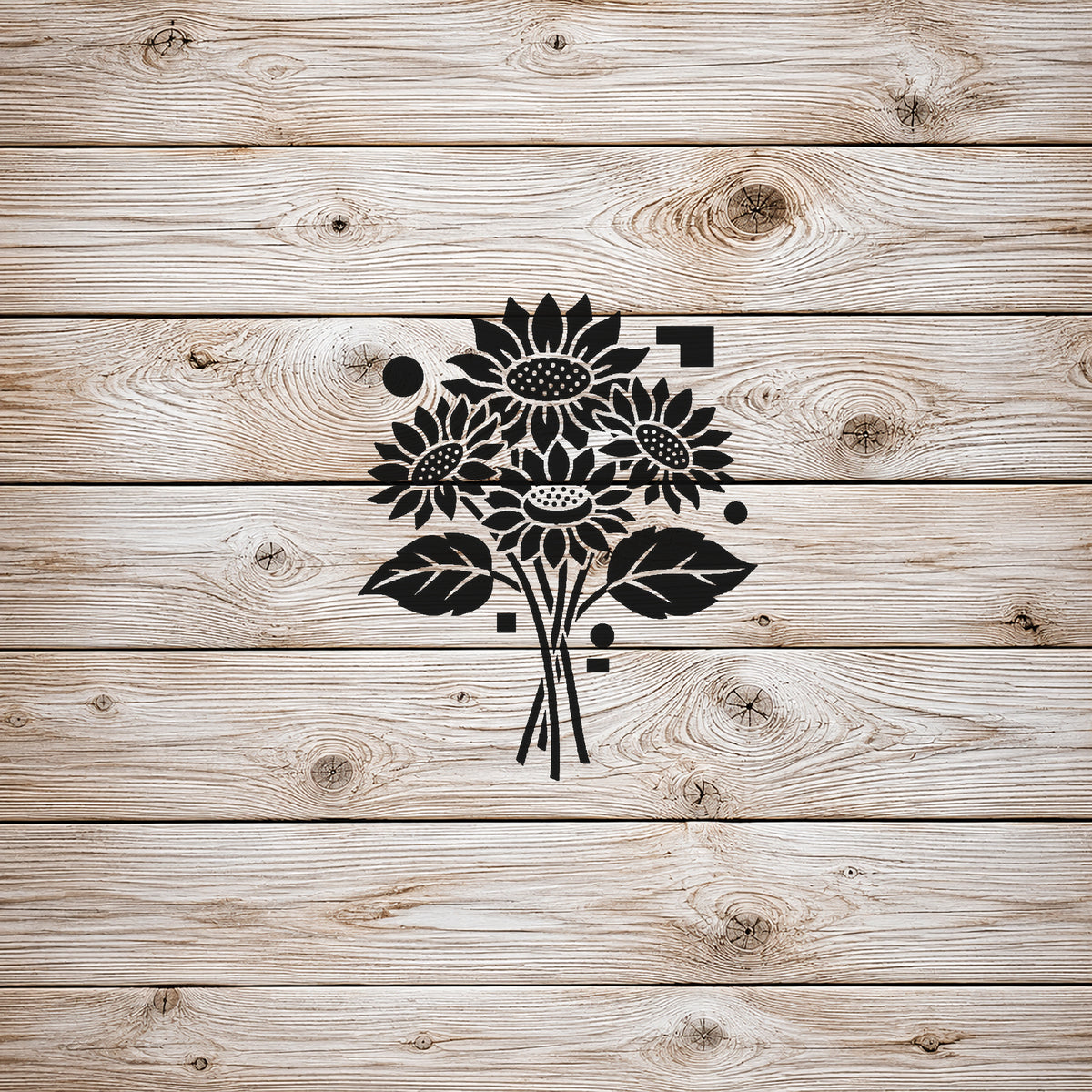 Sunflower Bouquet Stencil for Art, Home Decor & DIY Crafts Template