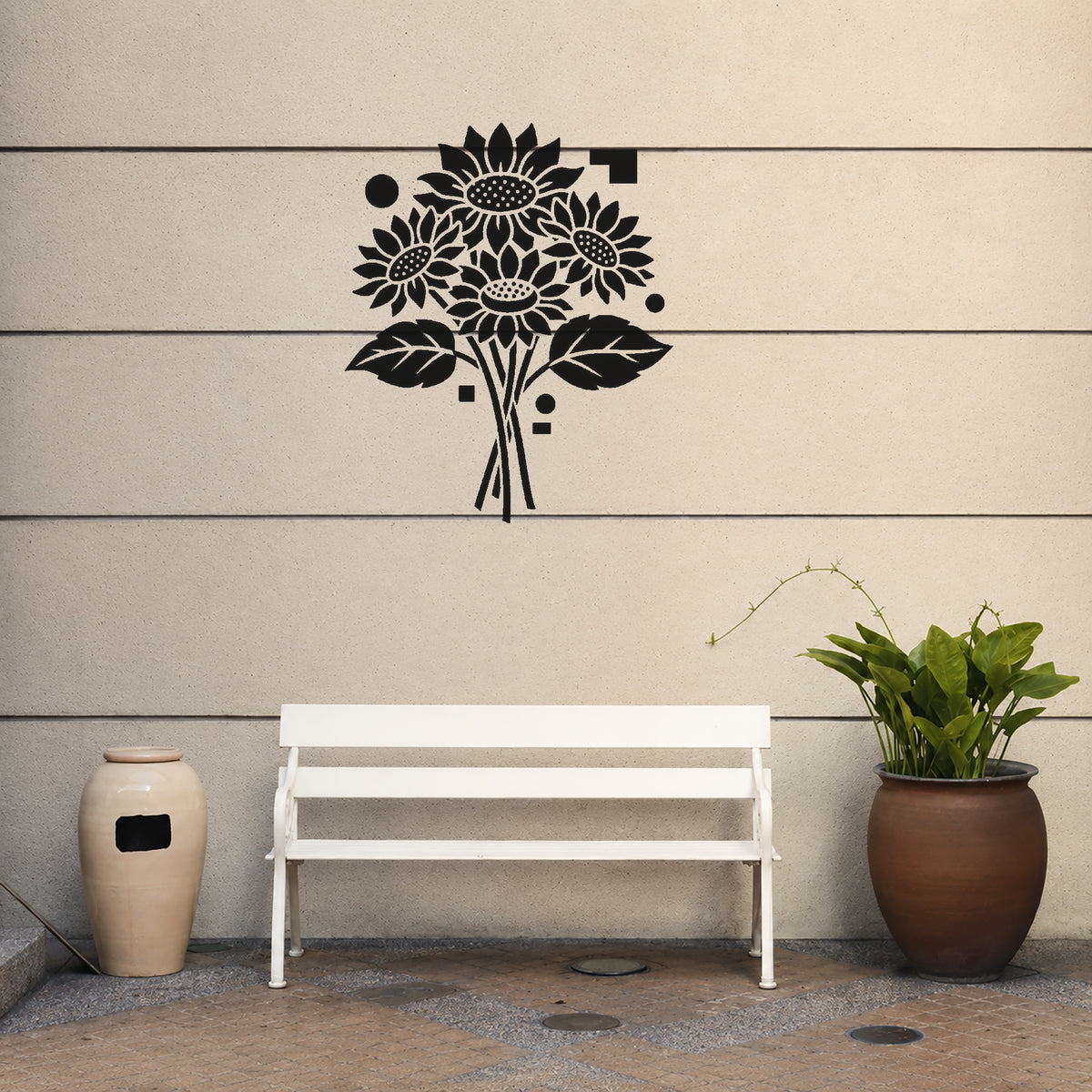 Sunflower Bouquet Stencil for Art, Home Decor & DIY Crafts Template