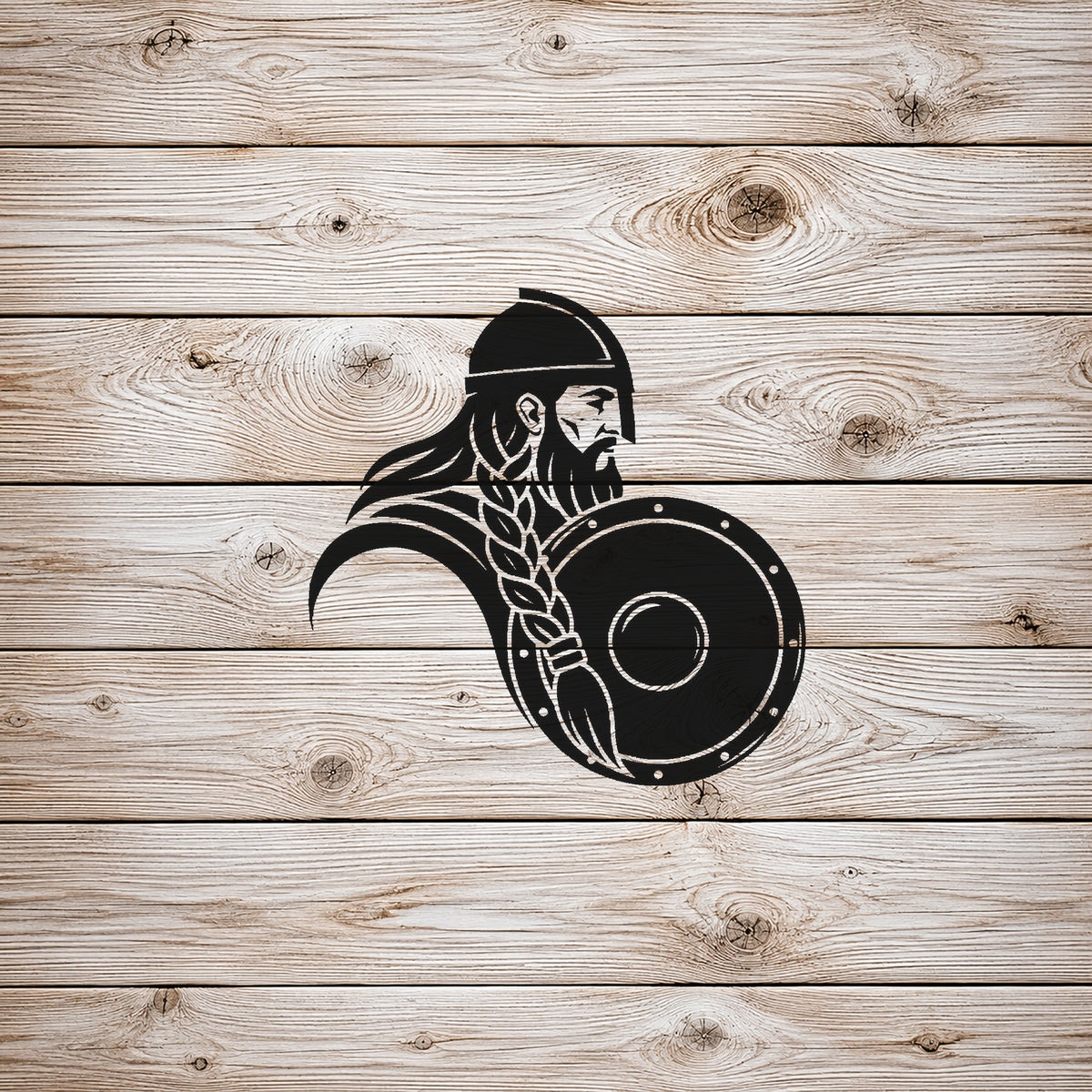 Viking Warrior With Round Shield Stencil for Art, Home Decor & DIY Crafts Template
