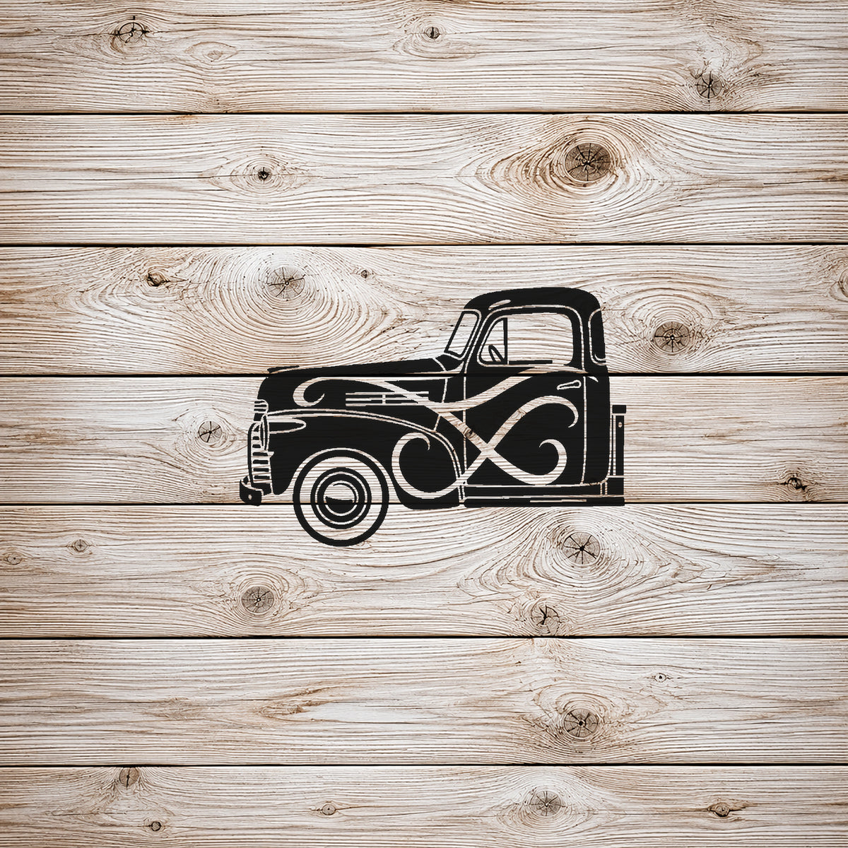 Vintage Pickup Truck Side Profile Stencil for Home Decor and DIY Crafts Template