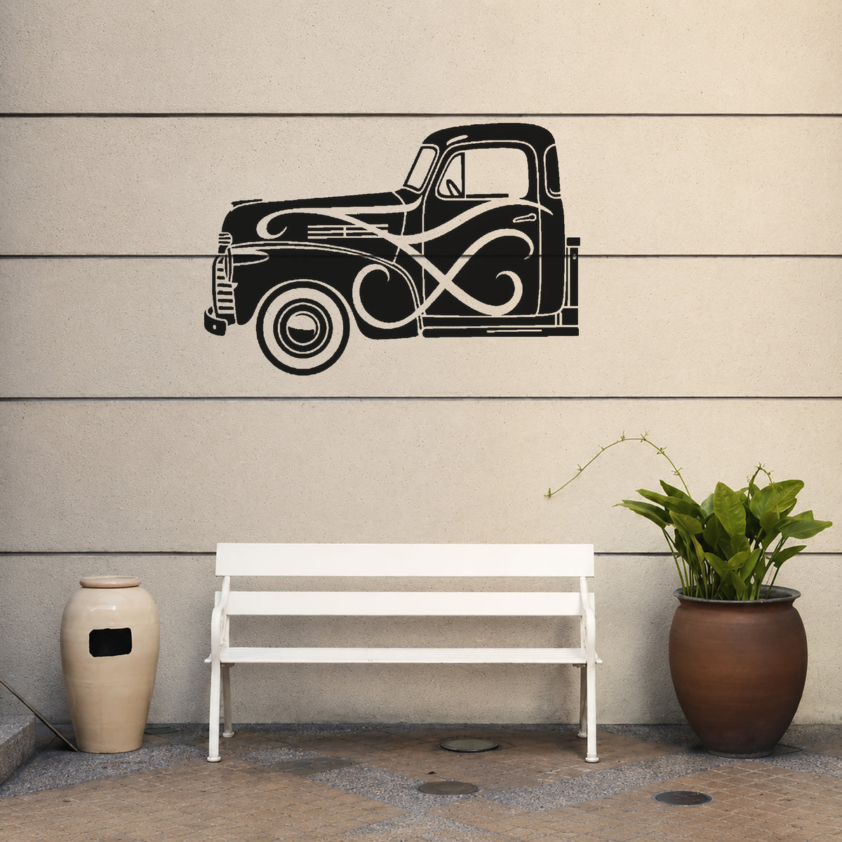 Vintage Pickup Truck Side Profile Stencil for Home Decor and DIY Crafts Template