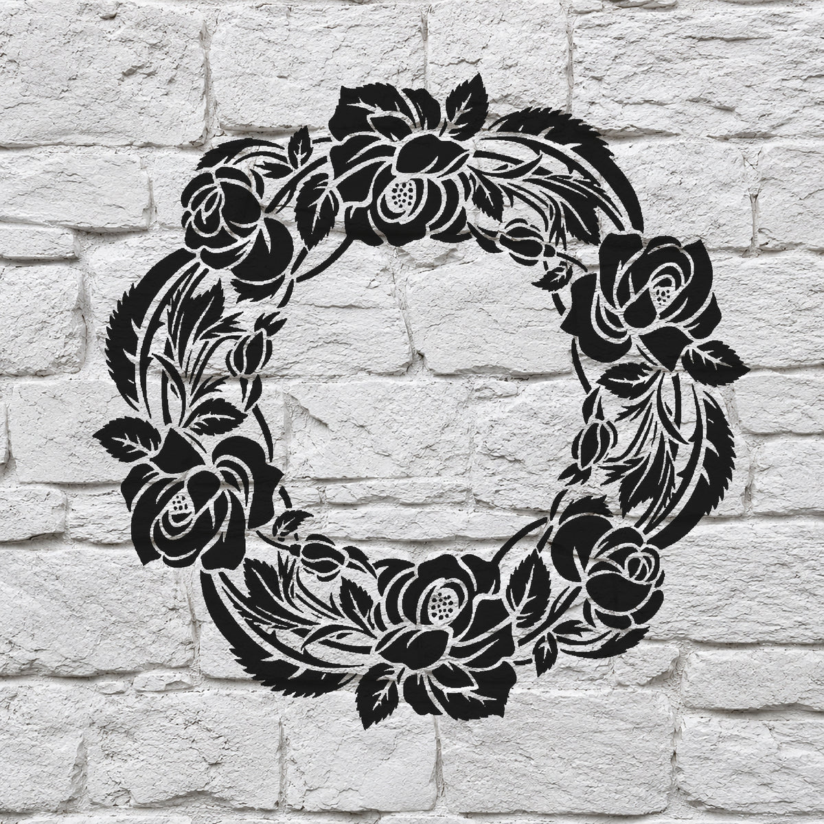 Wild Rose Wreath Stencil for DIY Art, Home Decor, and Unique Gifts Template