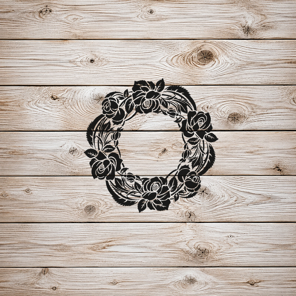Wild Rose Wreath Stencil for DIY Art, Home Decor, and Unique Gifts Template