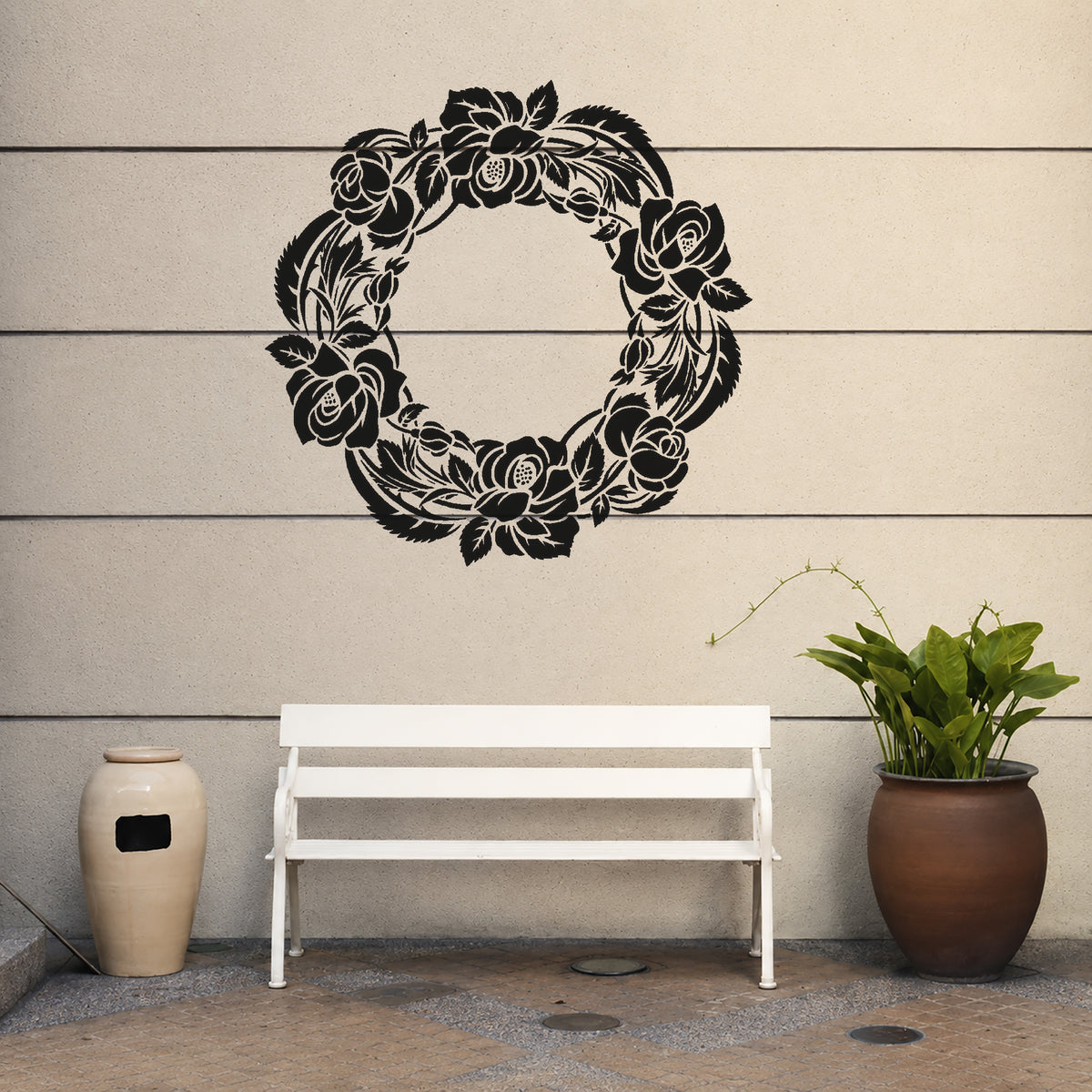 Wild Rose Wreath Stencil for DIY Art, Home Decor, and Unique Gifts Template